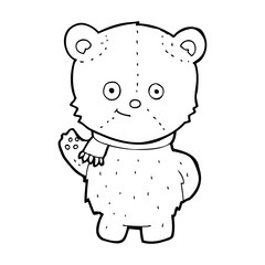 cartoon waving teddy bear