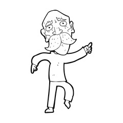 Fototapeta premium cartoon sad old man pointing