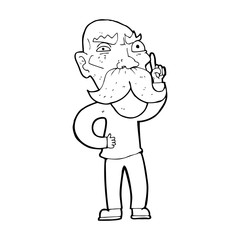 cartoon annoyed old man