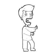 Obraz premium cartoon terrified man