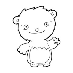 cartoon waving teddy bear