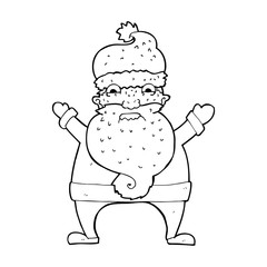 cartoon stressed out santa