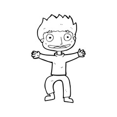 cartoon grinning boy