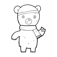 cartoon waving teddy bear