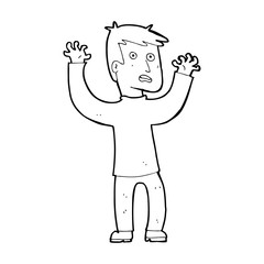 cartoon terrified man