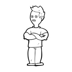 cartoon man with crossed arms