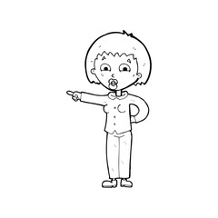 cartoon pointing woman