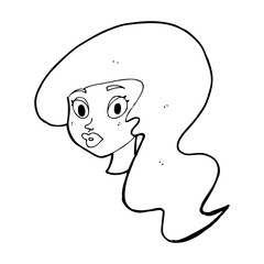 cartoon pretty female face