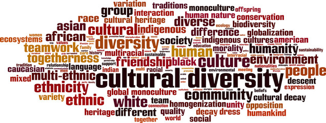 Cultural diversity word cloud concept. Vector illustration