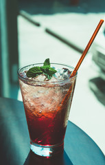 strawberry soda - soft focus with film filter