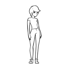 cartoon modern attractive woman