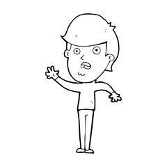 cartoon unhappy boy