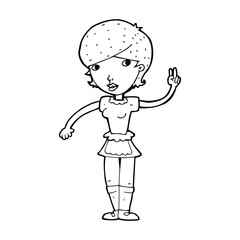 cartoon waitress taking order