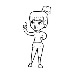 cartoon attractive girl with idea