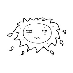 cartoon sad sun