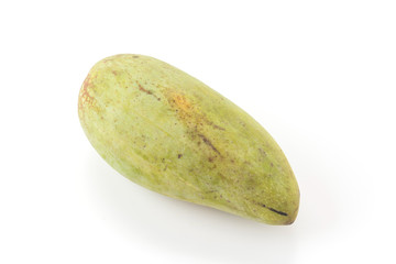 fresh green mango on white background