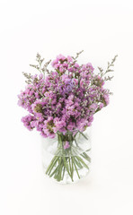 statice flower bouquet  on white background