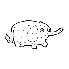 cartoon funny little elephant