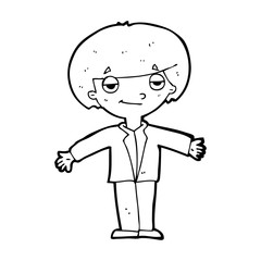 cartoon smug boy
