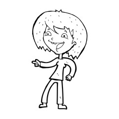 cartoon woman laughing and pointing