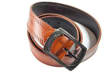 Leather belt isolated on white background