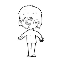cartoon excited man