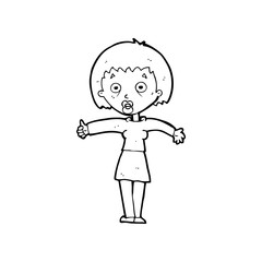 cartoon amazed woman