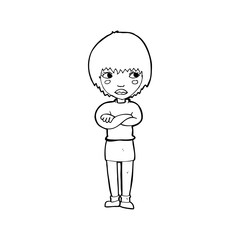 cartoon annoyed woman
