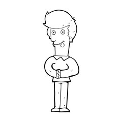 cartoon man sticking out tongue