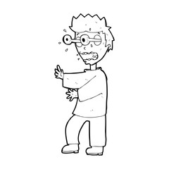 cartoon terrified boy