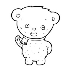 cartoon teddy bear waving