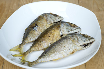 Mackerel fry on dish
