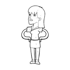 cartoon woman with hands on hips