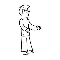 cartoon curious man