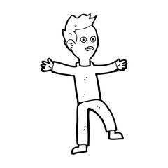 cartoon startled boy
