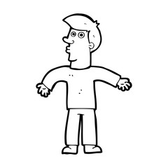 cartoon man shrugging shoulders