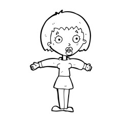 cartoon shocked woman