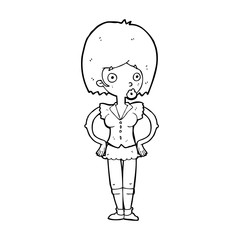 cartoon woman with hands on hips