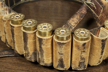 Detail view of an old cartridge box