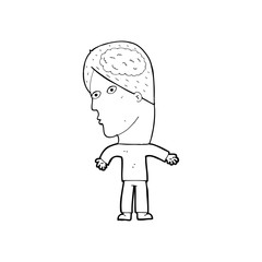 Obraz premium cartoon man with brain symbol