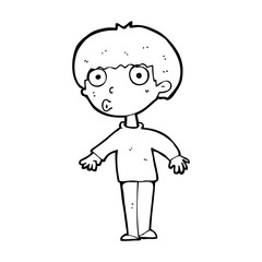 Obraz premium cartoon surprised boy