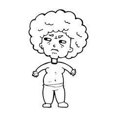 cartoon annoyed old woman