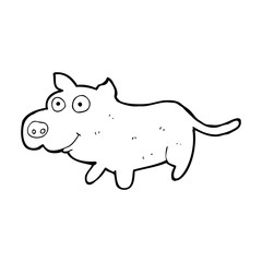 cartoon happy little dog