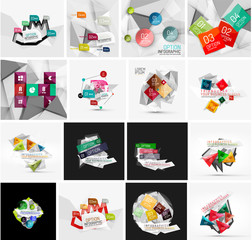 Set of abstract geometric infographic banner templates