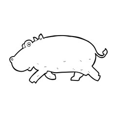 cartoon hippopotamus