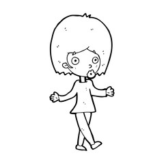 cartoon confused woman