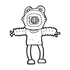 cartoon deep sea diver