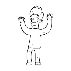 cartoon happy vampire man