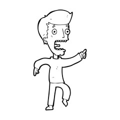 Obraz premium cartoon terrified man