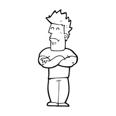 cartoon sulking man